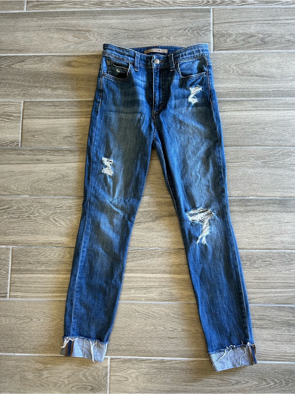 Joe's Jeans Dark Blue Distressed Skinny Jeans